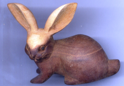 Hase oder Kaninchen - Miniatur aus Pacifischem "Rosenholz"-