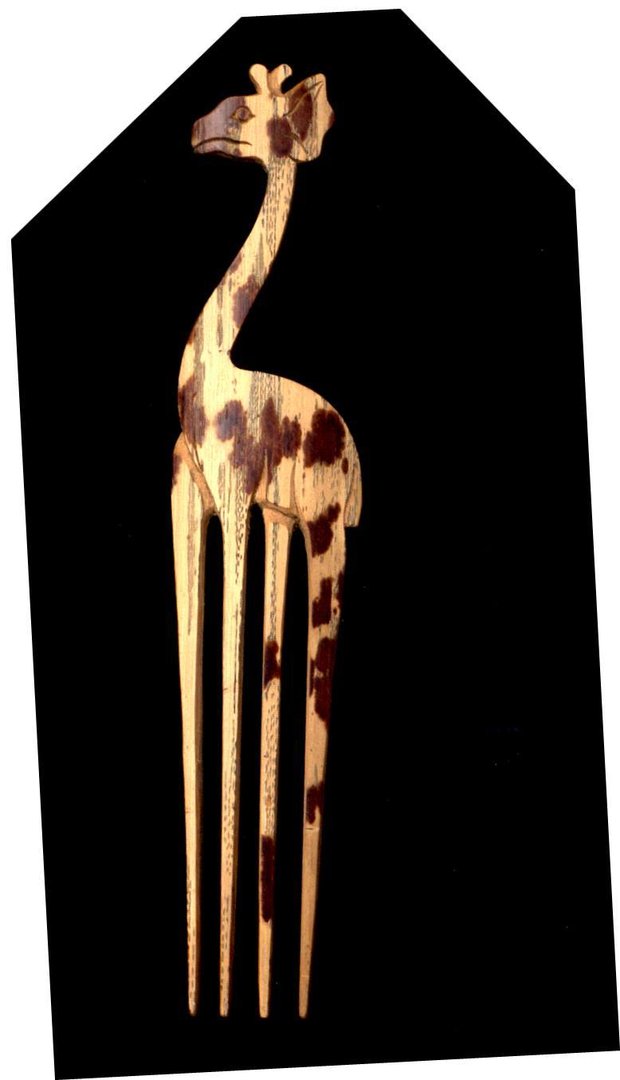 Giraffe - Haarkamm aus naturgeflecktem Bambusrohr