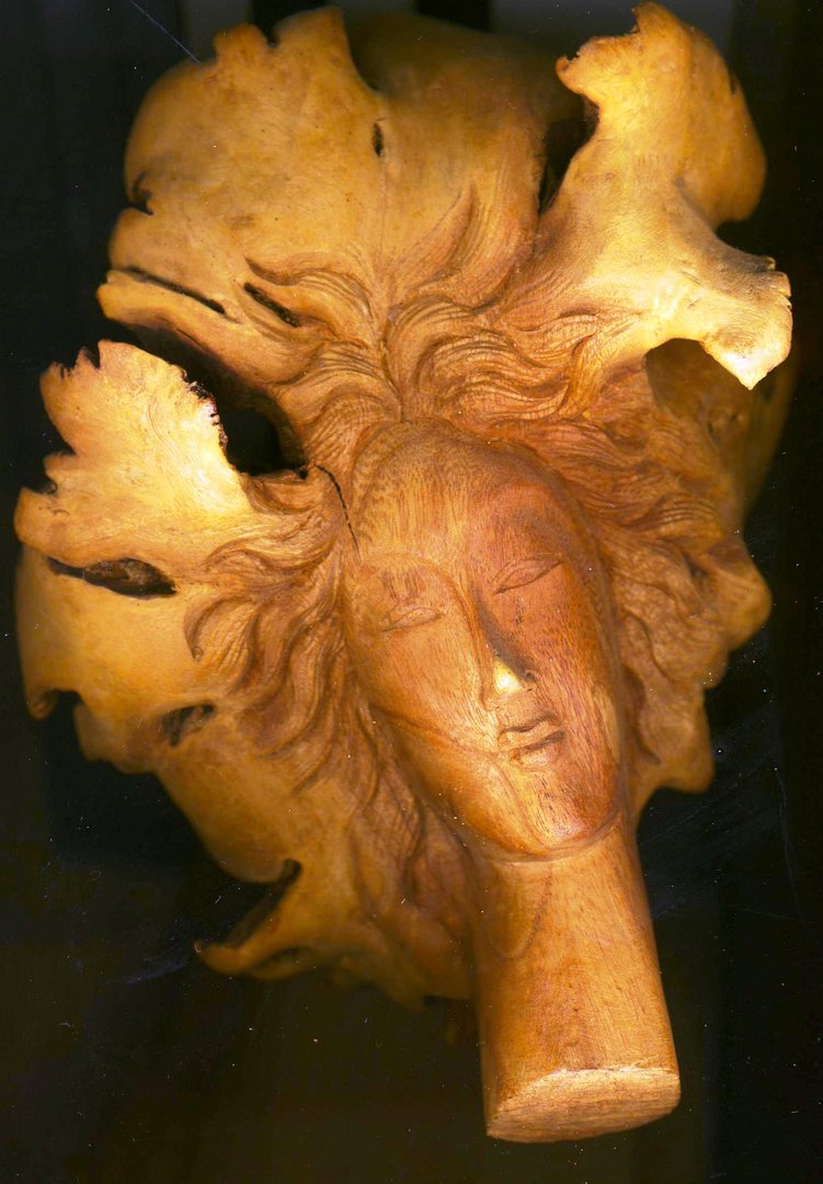 "BAUMFEE" - Frauenbüste mit "Naturfrisur" geschnitzt aus "PARASIT"- Loranthus - Wurzel