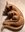 " Katz & Kätzchen " Katzen Mutter-Kind-Skulptur aus "Krokodil"- Holz geschnitzt