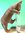 "Klettermaxe" kletternde Katzen-Skulptur aus Hibiscus - Holz geschnitzt