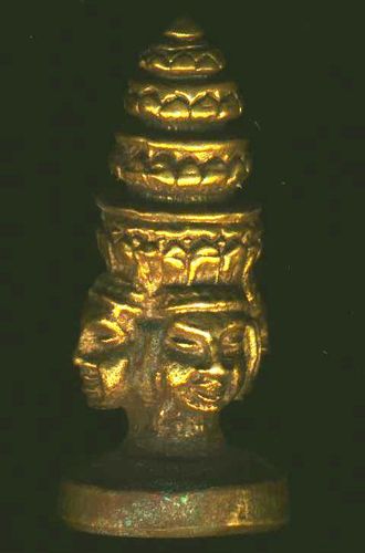 BRAHMA -Miniatur- Skulptur - Der mit 4 Gesichtern in alle Richtungen blickende BUDDHA