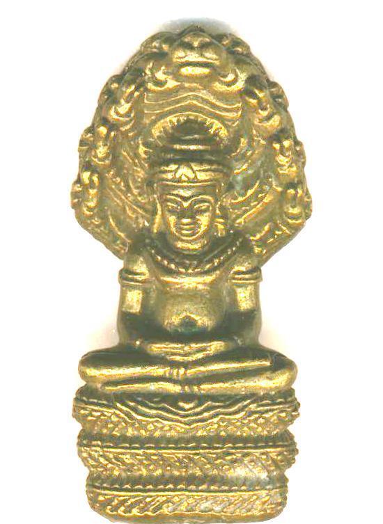 Buddha beschützt von Schlange -Miniatur- Skulptur aus Bronze 'Nagaraja'